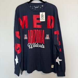 Arizona Wildcats Game day Pressbox Oversized Long Sleeve Shirt Men’s OS New NWT